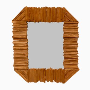 Specchio retroilluminato con cornice in legno, inizio XXI secolo