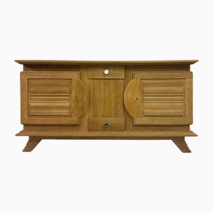 French Art Deco Brutalist Sideboard in Oak, 1940s