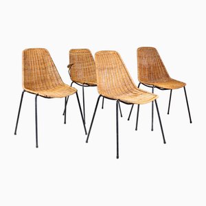 Rattan Stühle von Gian Franco Legler, 4 . Set