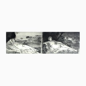 Pawel Zablocki, Giorgione und Vecchios Venuses, Radierung auf Papier, 2009