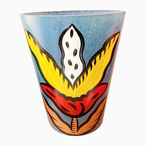 Große handgefertigte Moonflower Vase von Ulrica Hydman für Kosta Boda, 2000er