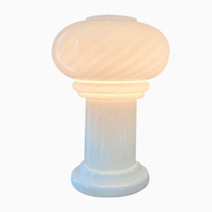 Lámpara de mesa Swirl de vidrio, años 60