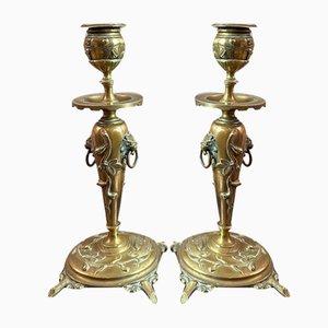 Bronze Candlesticks, Set of 2