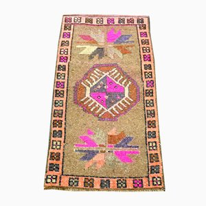 Small Vintage Turkish Tan Wool Rug, 1960s