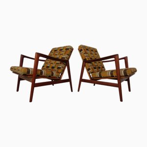 Dänische Teak Armlehnsessel von Hans Olsen, Dänemark, 1950er, 2er Set