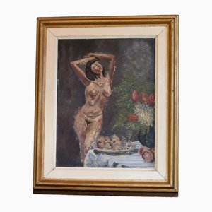 Bror Städe, Desnudo, siglo XX, óleo sobre tabla, enmarcado
