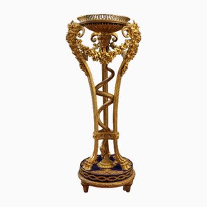Dreibeiniger Topflappen aus Vergoldeter Bronze