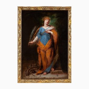 Artista di scuola italiana, Santa Catalina, XVII secolo, Olio su tela, In cornice