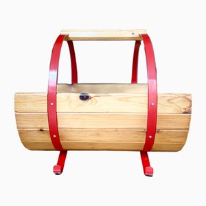 Coronado Magazine Rack in Wood and Metal, 1970s