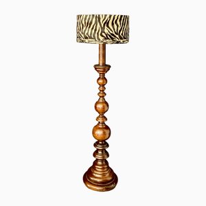 Vintage Solid Wood Floor Lamp, 1960s