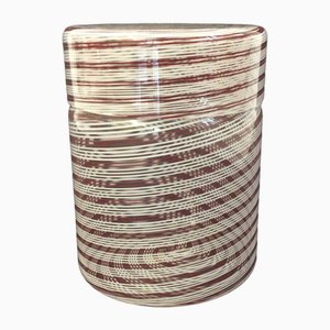 Cylindrical Blown Glass Vase with Lid from Barovier & Toso, 1980s