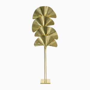Polished Brass Floor Lamp, 1980s