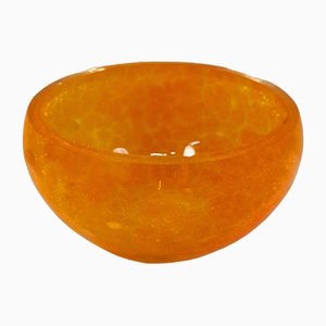 Orange Glass Serving Bowl from Karcag, Hungary, 1960s