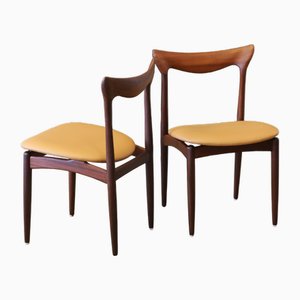 Esszimmerstuhl aus Nussholz & Leder von HW Klein für Bramin, 1960er, 6 . Set