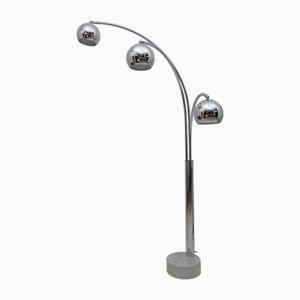 Mid-Century Modern Chromed Metal and Marble Floor Lamp attributed to Goffredo Reggiani for Reggiani, 1960s