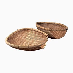 Vintage Japanese Kago Zaru Drying Baskets, 1950s, Set of 2