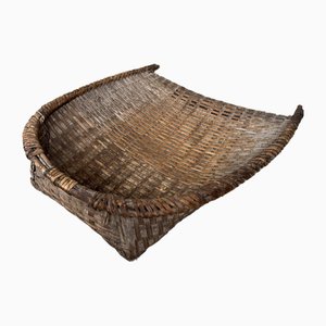 Japanese Taishō Woven Harvest Basket, 1920s