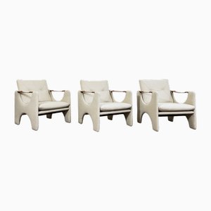 Vintage Geometric Armchairs, 1975, Set of 3