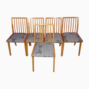 Esszimmerstühle mit Federkern und Sprossenlehne von Wilkhahn, 1960er, 5er Set