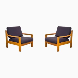 Lounge Chairs in Oak, 1960s, Set of 2