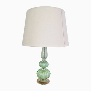 Lámpara de mesa vintage de cristal de Murano, años 80