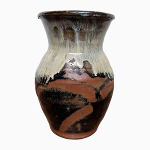 Japanese Ikebana Flower Vase by Mashiko Yaki, 1970s