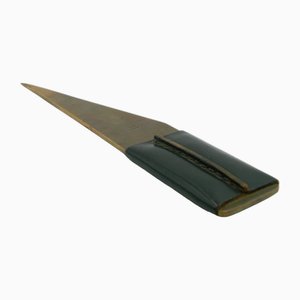 Vintage Brieföffner aus Messing mit Ledergriff von Carl Auböck für Werkstätte Carl Auböck
