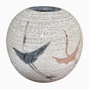 Kikyoya Platycodon House Kiln Shino Ware Ikebana Vase, Japan, 1960s