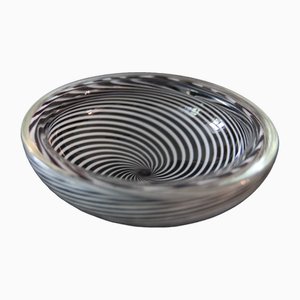 Cuenco Mezza Filigrana italiano de cristal de Murano, años 50