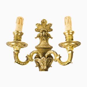 Goldene Barocke Vintage Messing Wandlampen, 1950er, 6 . Set