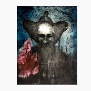 Rafal Strent, Un antiguo mongol, Aguafuerte sobre papel, 1986