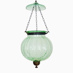 Farol en forma de campana de vidrio con ahumador, siglo XIX