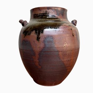 Vaso Ikebana vintage in ceramica Bizen, Giappone, anni '50