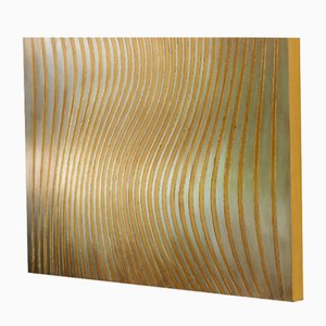 Giuseppe Caiafa, Optical Salix: Modern Art Series, 2024, hoja de oro y plata y óleo sobre tabla