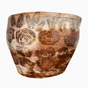 Shôwa Organic Earthenware Ikebana Plant Stand, 1970s