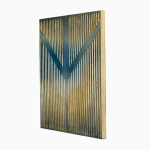 Giuseppe Caiafa, Optical Algiz: Modern Art Series, 2024, Blattgold & -silber & Öl auf Holz