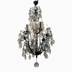 Lustre Vintage en Cristal de Bronze, 1940s