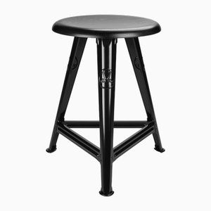Rowac-Schemel Stool in Black Ash by Karl Robert Wagner for Rowac