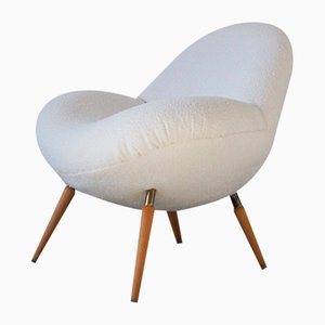Lounge Chair with Boucle Fabric by Fritz Neth for Correcta, 1950s