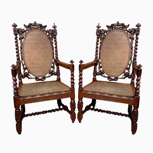 Set of Walnut French Armchairs, 1890s