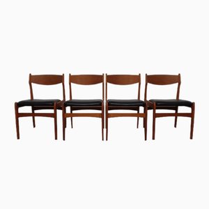Sedie da pranzo in teak di Erik Buch per Od Møbler, anni '60, set di 4