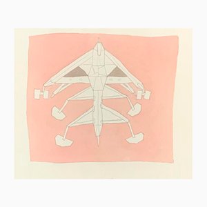 Renato Volpini, Komposition, Tempera und Bleistift auf Papier, 1960er
