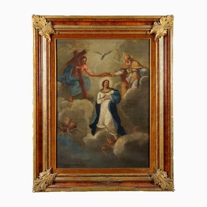 Couronnement de la Vierge, Huile sur Toile, Encadrée