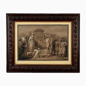 Italienischer Künstler, Alexander der Große erobert Jerusalem, Anfang 1800, Mixed Media, gerahmt