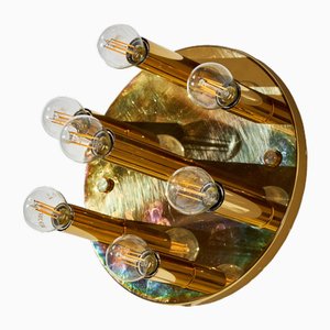 Lampada da parete in ottone di Sölken Leuchten, anni '70