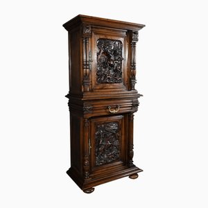 Kleiner Renaissance Schrank aus Nussholz, Ende 19. Jh.