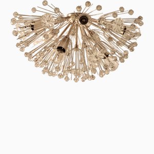 Lampada da soffitto Snowball grande Mid-Century placcata in argento di Emil Stejnar per Rupert Nikoll, anni '50