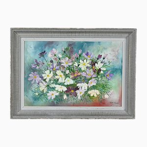 Kitter Ferrus, Flores silvestres, Mediados del siglo XX, óleo sobre tabla, Enmarcado