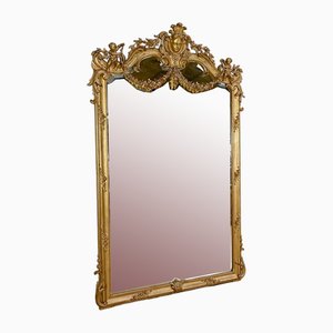 Goldener Napoleon III Spiegel aus Holz, Mitte des 19. Jahrhunderts