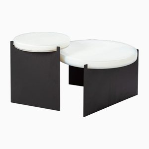 Tavolo Alwa One nero con ripiano bianco di Sebastian Herkner per Pulpo